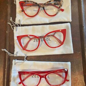 Zeelol fun glasses-Set of three Red